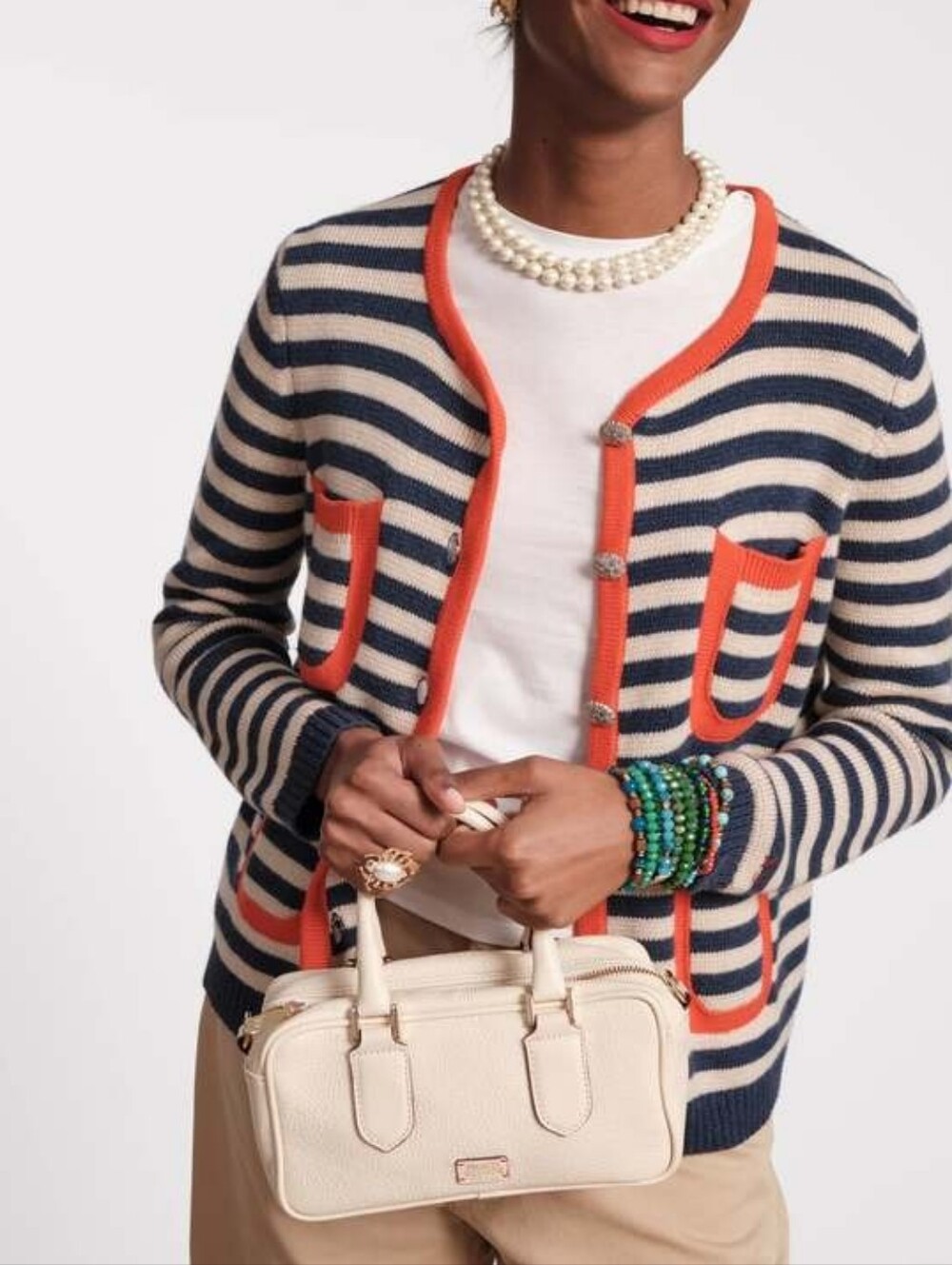 FRANCES VALENTINE Paulie Box Satchel Bag In Oyster NWT